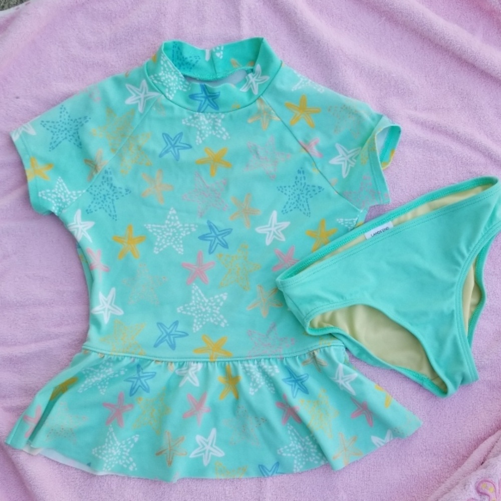 Lands End Rash Guard Swim Set